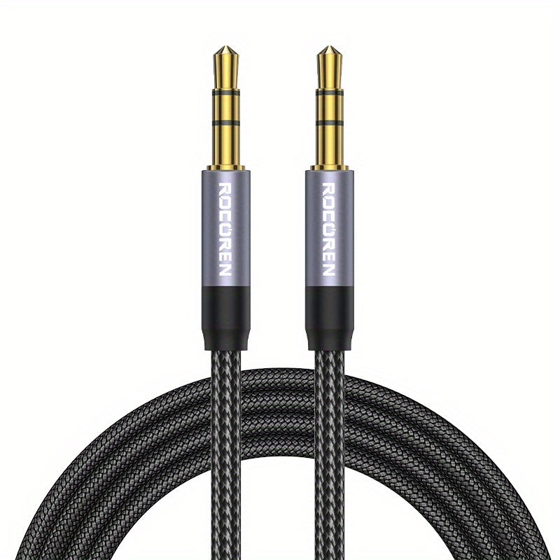 Rocoren Braided 3.5mm Aux Cable - Hi-Fi Stereo Sound, Male to Male Connectivity, Universal Compatibility for Audio Devices