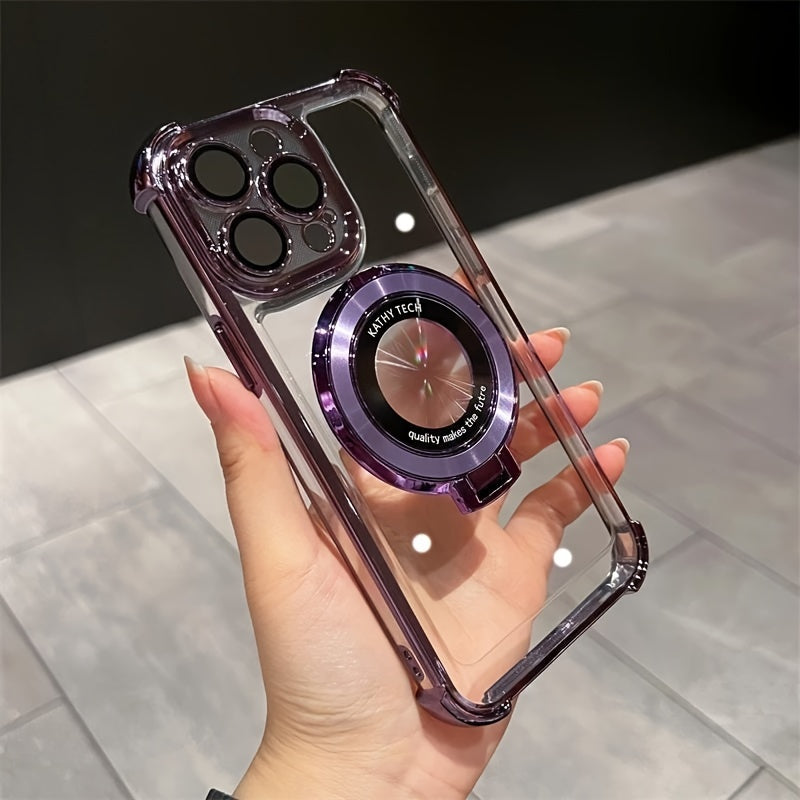 Luxury Wireless Charging Magnetic Ring Bracket Case