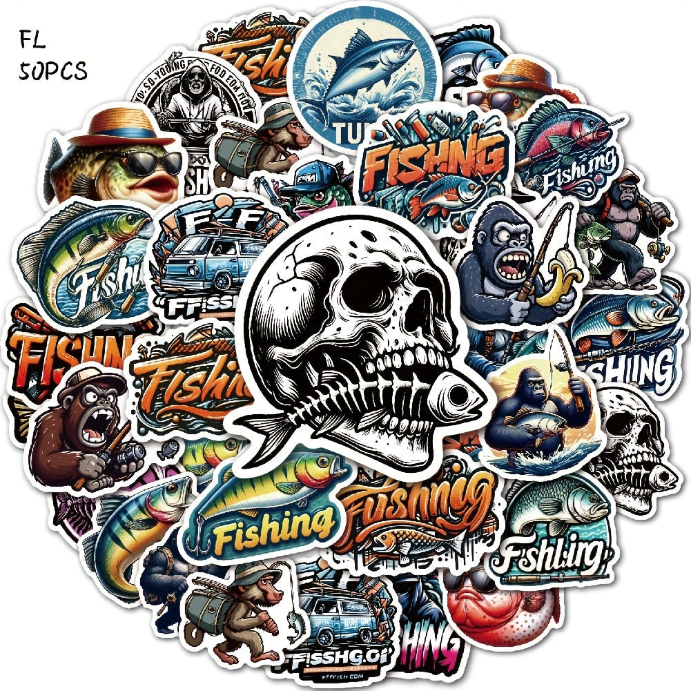 50pcs Waterproof Fishing Stickers