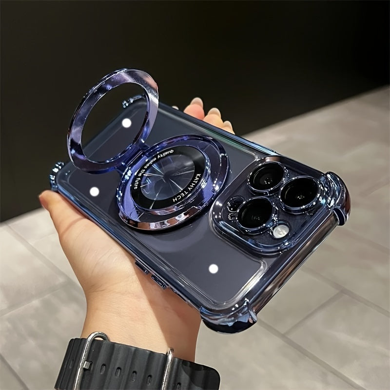 Luxury Wireless Charging Magnetic Ring Bracket Case