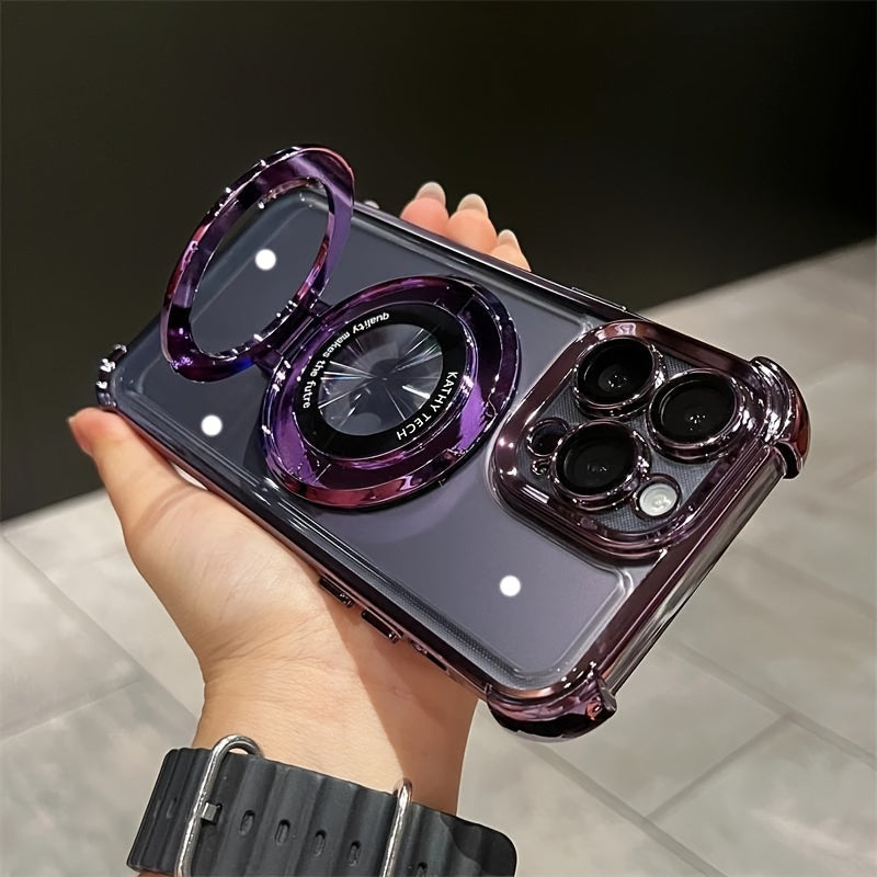 Luxury Wireless Charging Magnetic Ring Bracket Case