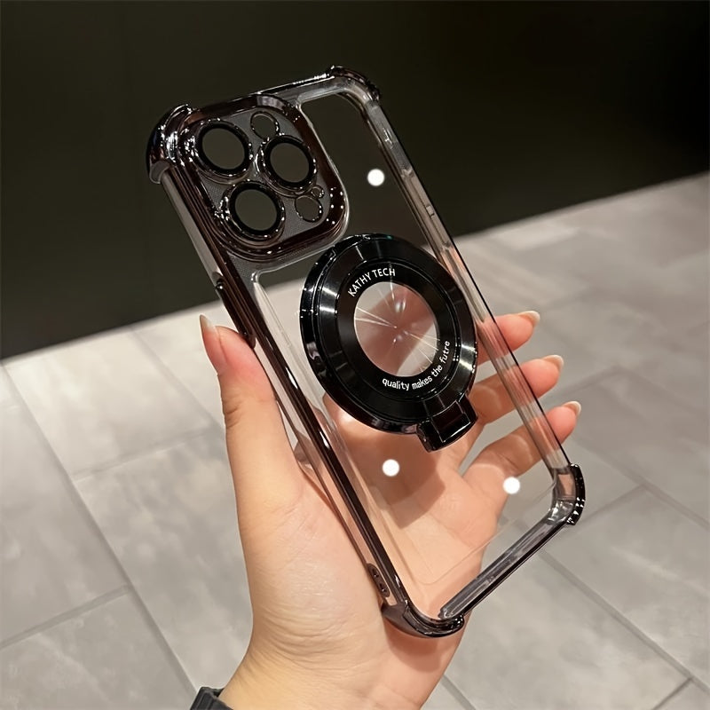 Luxury Wireless Charging Magnetic Ring Bracket Case