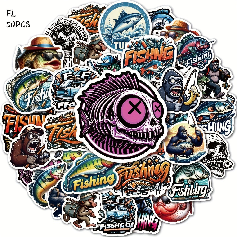 50pcs Waterproof Fishing Stickers