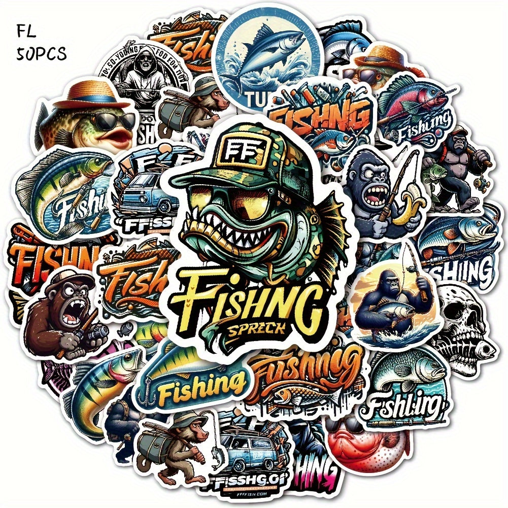 50pcs Waterproof Fishing Stickers